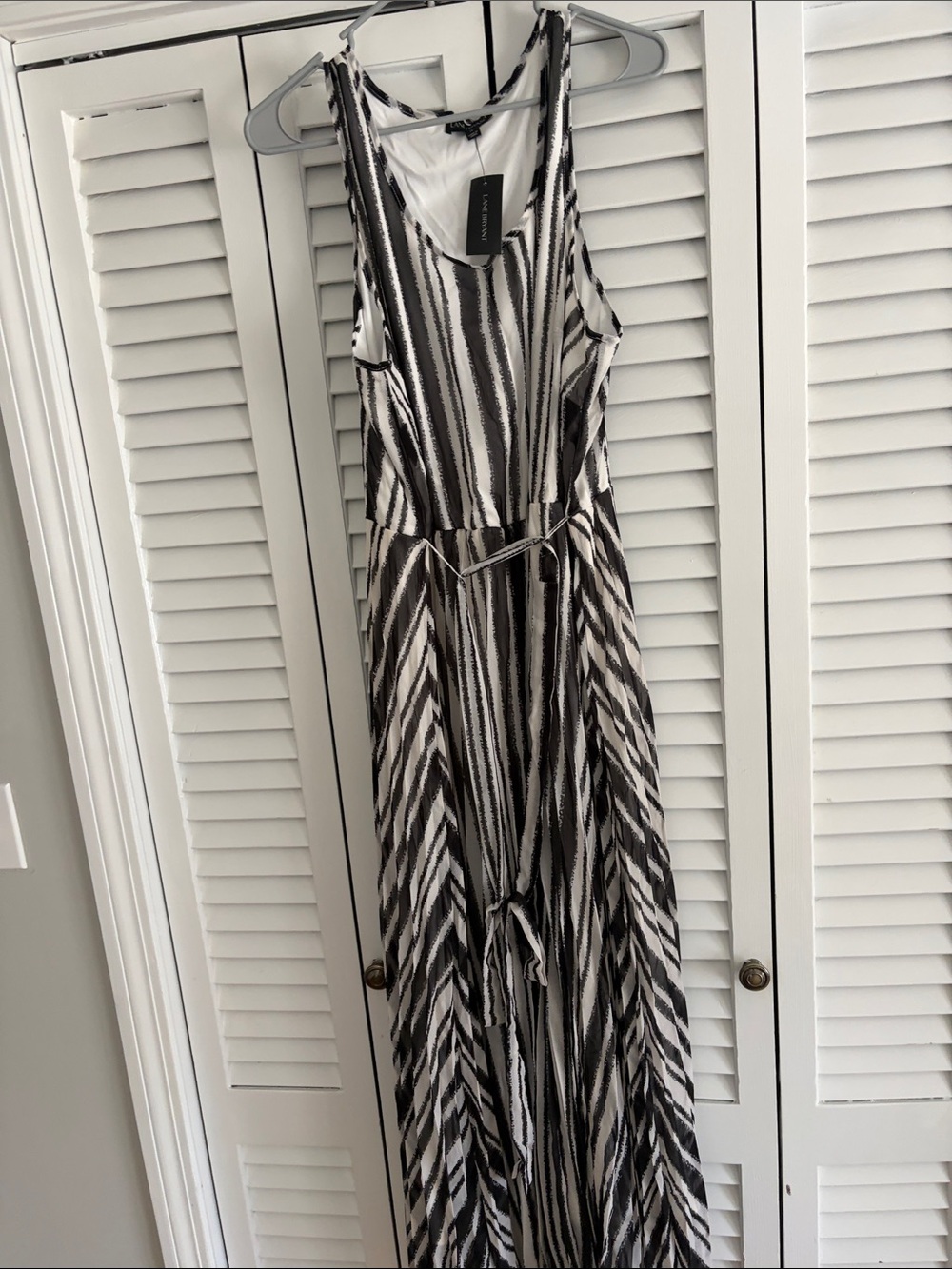 Lane Bryant Black and White Striped Maxi Dress